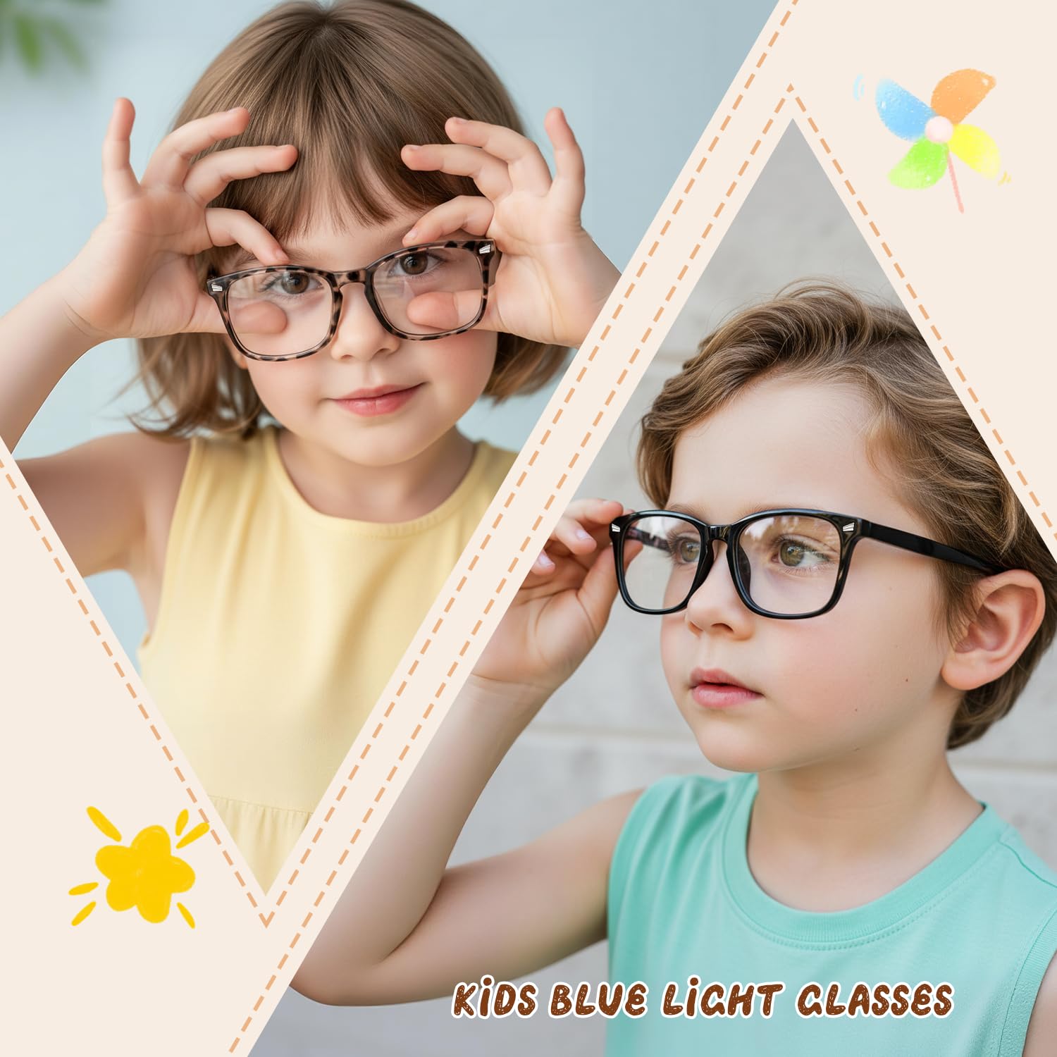 Blaulicht-Brille für Kinder, Mädchen, Teenager, blendfrei, mit blauem Licht, Computerbrille für Spiele