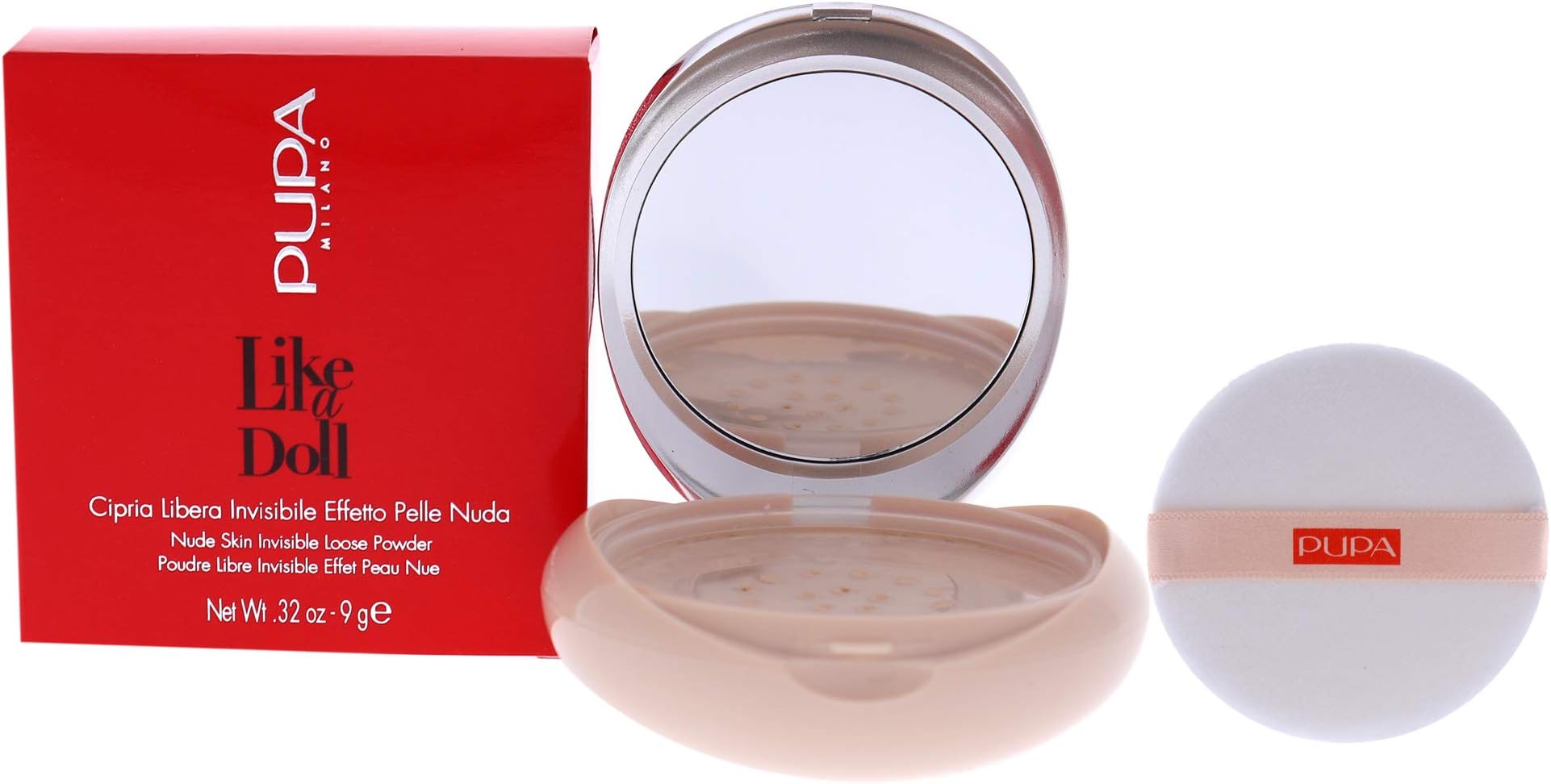 PupaMilano Like a Doll Invisible Loose Powder - 001 Light Beige For Women 0.32 oz Powder