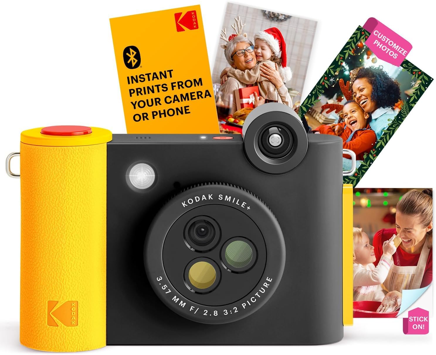 Appareil Photo Instantané KODAK Smile+ | Impression Sans Encre Zink 2x3" | Bluetooth | 10 MP | Noir