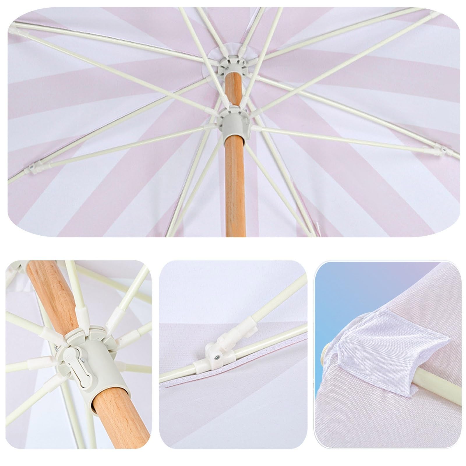 200cm Sombrilla De Playa Con Borlas Sombrilla Jardin Exterior Sombrilla Parasol Inclinable Sombrilla De Patio Protección Solar Sombrilla Hawaiana UPF50+ Con Bolsa De Transporte