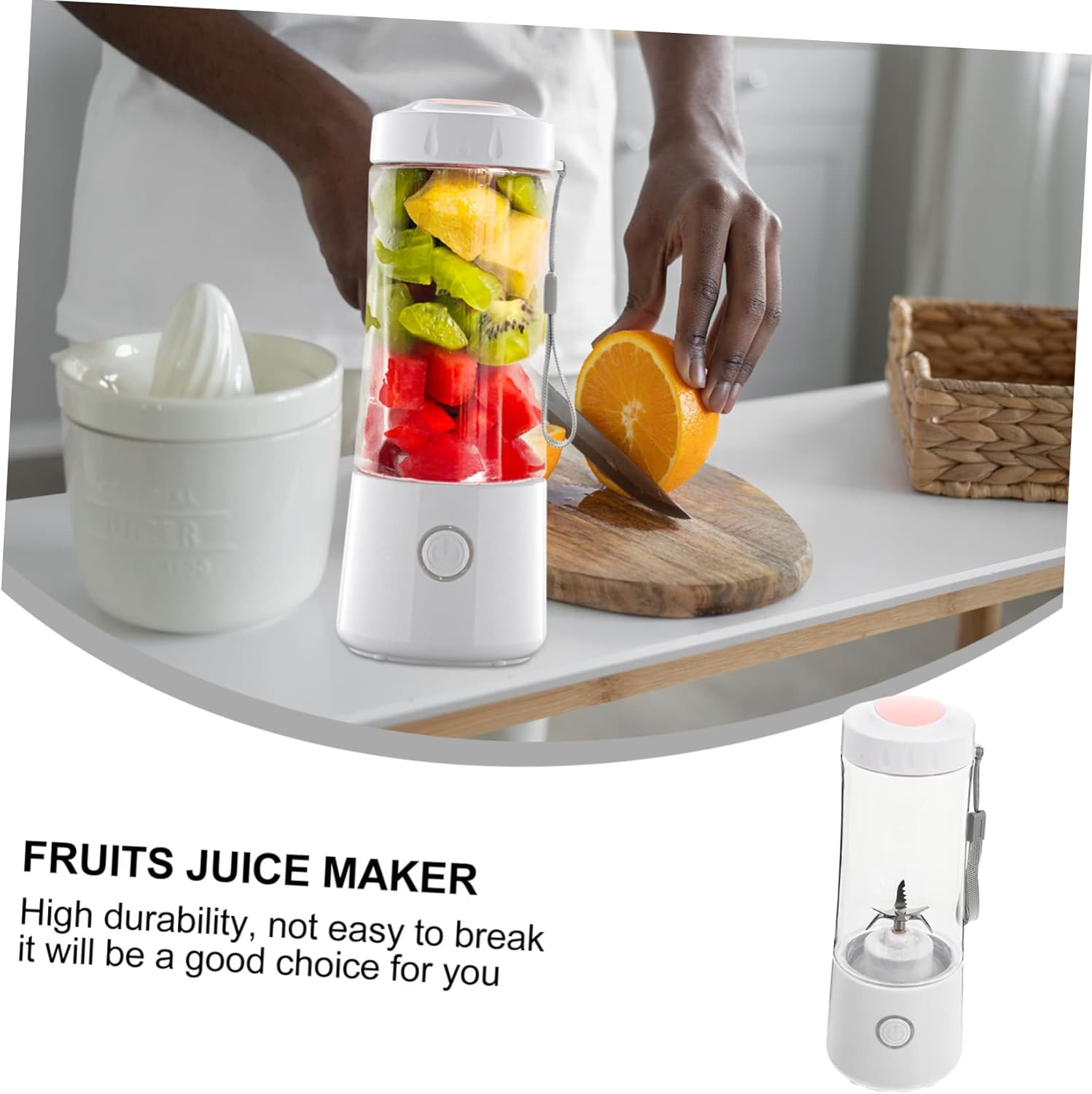 Amosfun Fruit Vegetable Squeezer Citrus Juicer Fresh Juice Blender for Home Office School