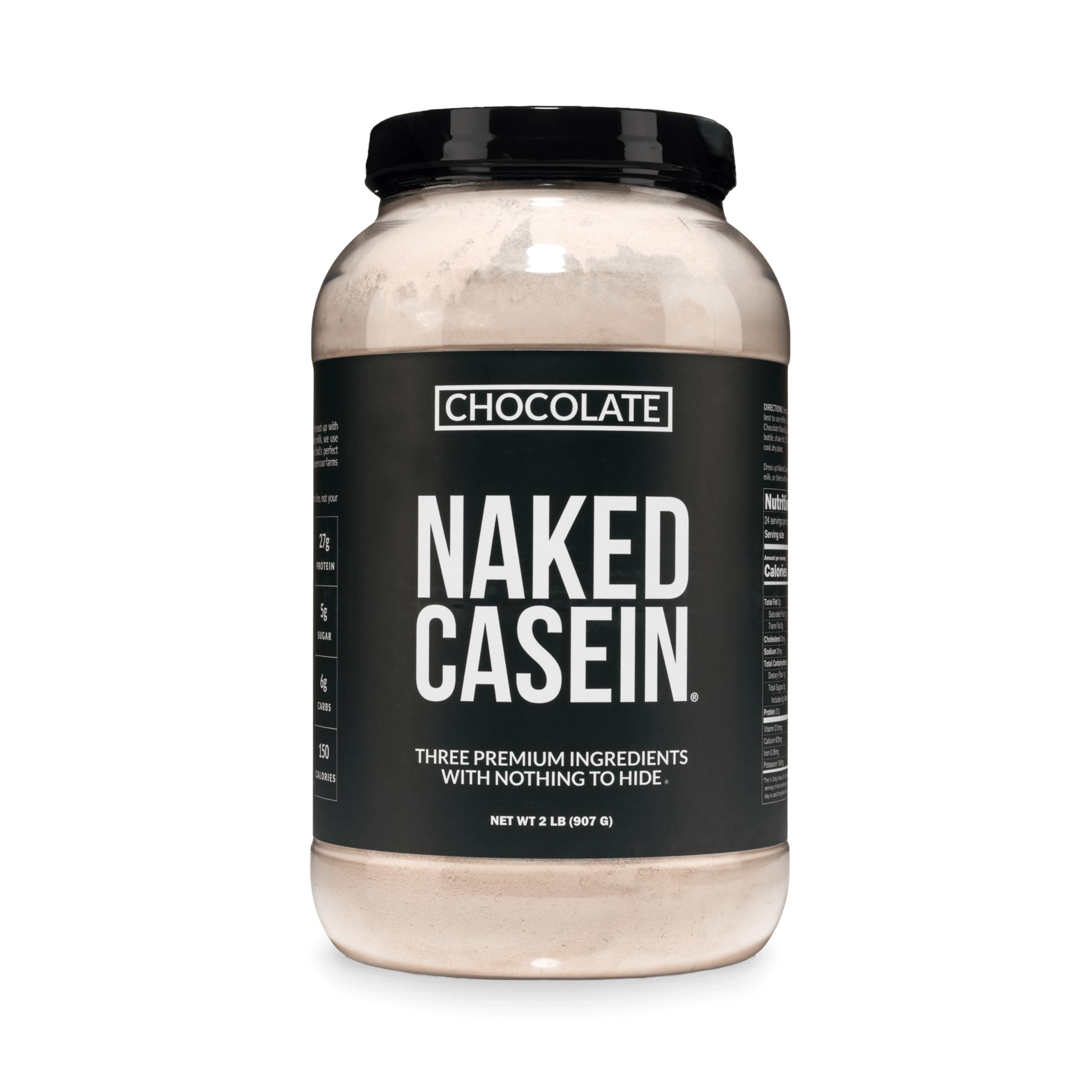 NAKED Casein - 2Lb Micellar Chocolate Casein Protein - Bulk NSF Certified GMO-Free Gluten Free Soy Free Preservative Free - Stimulate Muscle Growth - Enhance Recovery - 24 Servings product thumbnail 3