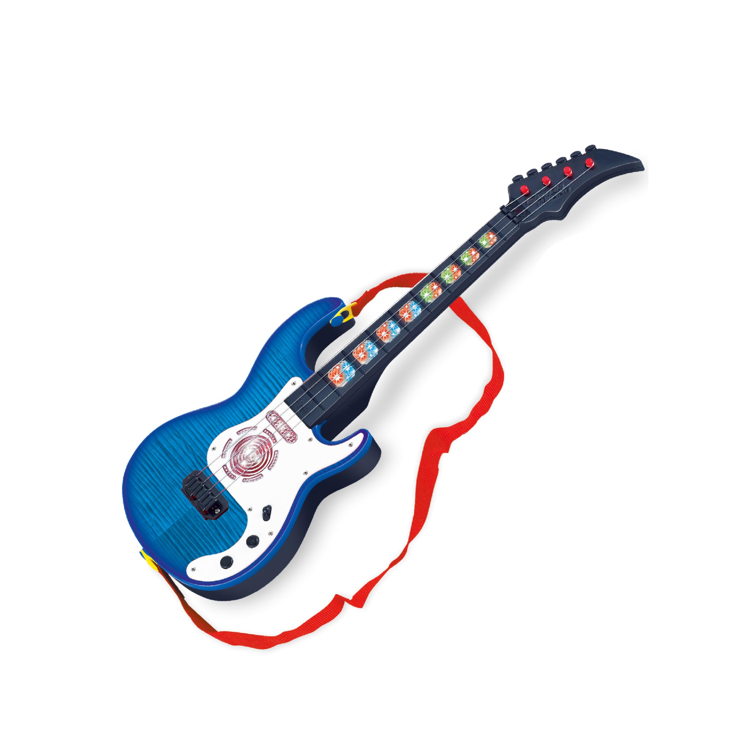 Baroni Toys Guitarra para niños a partir de 3 años con luces, juguete musical con efectos sonoros y luminosos, guitarra eléctrica músicos, (rosa) — view 8