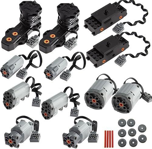 TEESE Juego de 24 piezas de motor técnico con servo-monstruo-tren-motor, compatible con piezas técnicas, piezas de repuesto de rueda de camión MOC