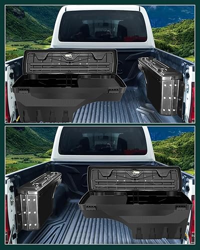Miniatura 7 de SCITOO Cerradura y llaves caja de almacenamiento de caja de camión Tits para Ford para F-150 2015-2022 lado izquierdo del conductor y lado derecho