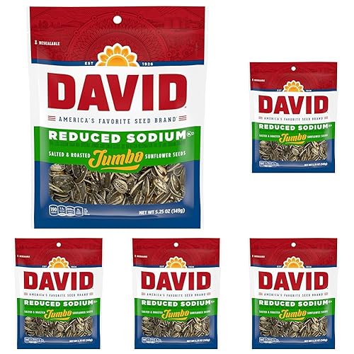 Miniatura 8 de Semillas de girasol de David, sal reducida, 5.25 onzas, el embalaje puede variar