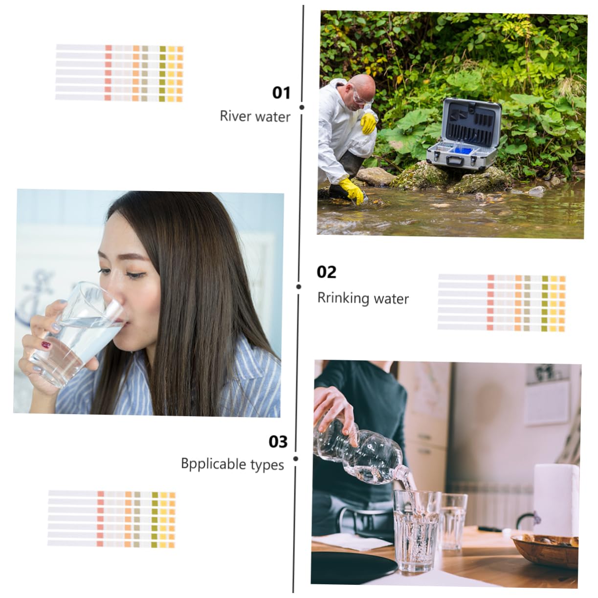 150pezzi Strisce Test Per Kit Di Test Per Ph Durezza e Qualità Per Acquari Piscine Potabile Facile Da Usare Con Istruzioni Chiare