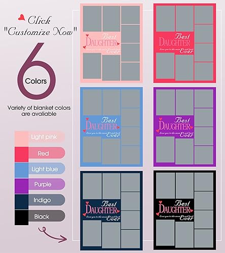 Miniatura 4 de Manta personalizada con foto, haz una manta de franela personalizada con imagen para mi hija, manta de recuerdo personalizada para la mejor hija de