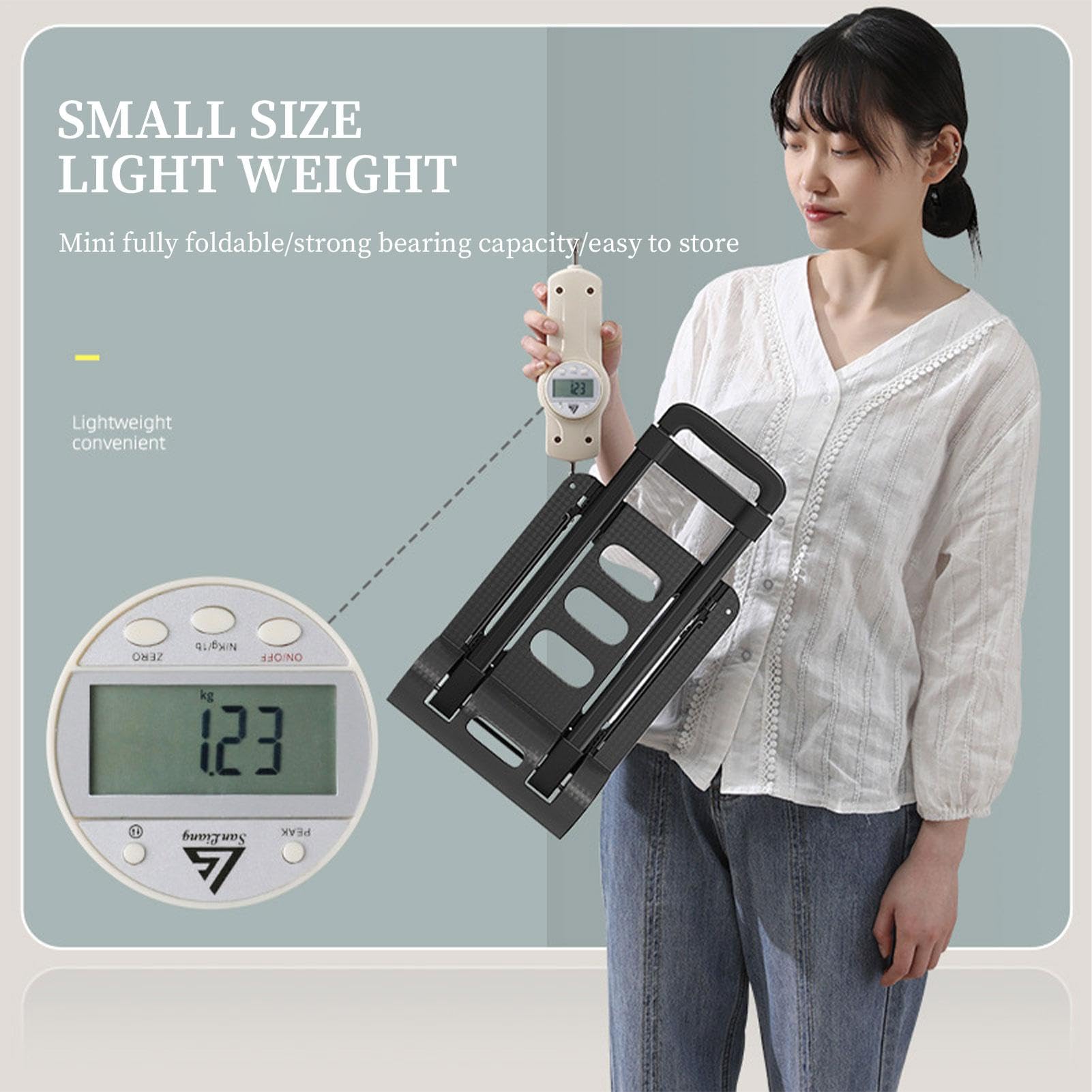 Carretilla de aluminio – Carretilla de mano de aluminio para exteriores | Carretilla de mano plegable con ruedas para mudanza de equipaje, viajes de negocios y compras, accesorios de mudanza de