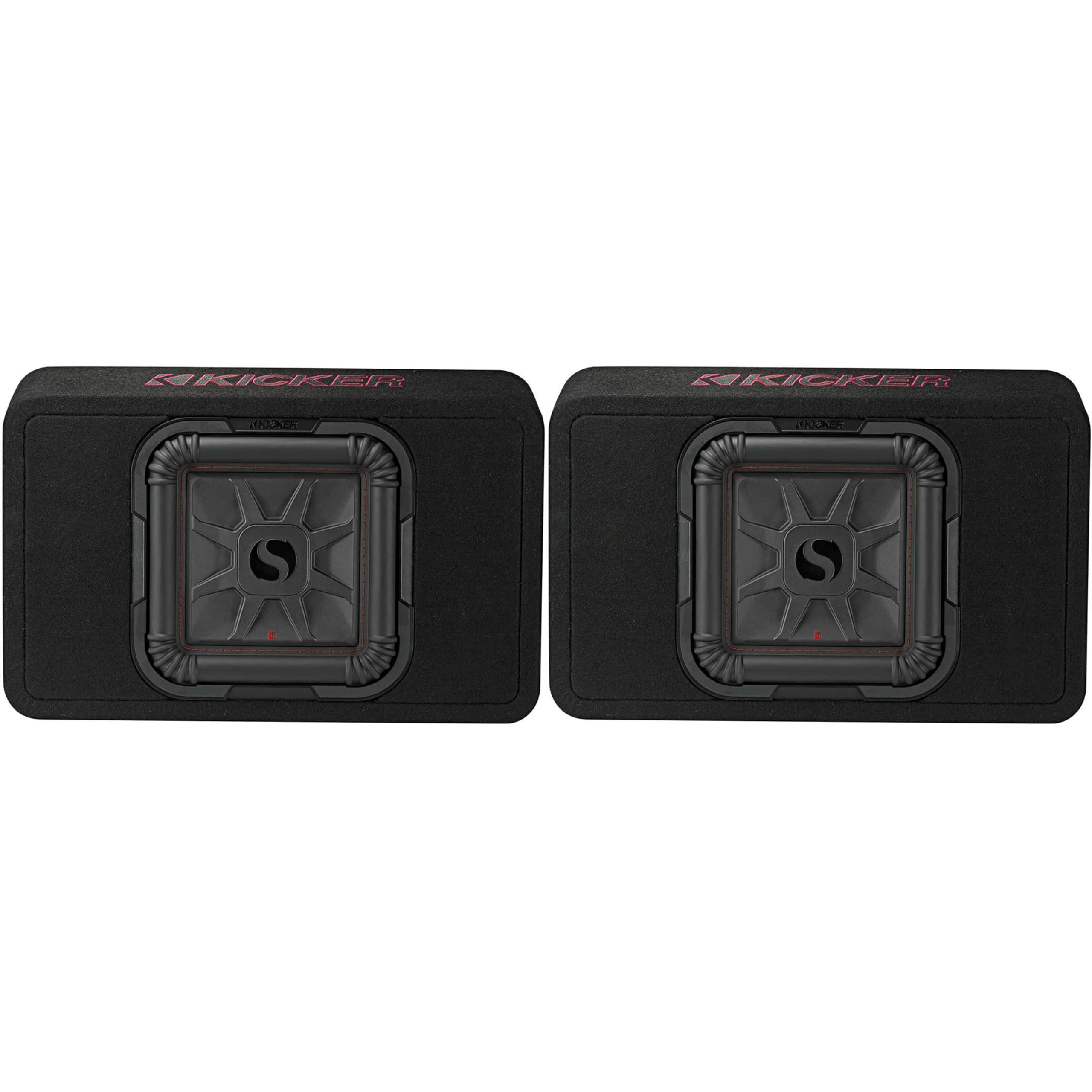 Kicker (2) 46TL7T102 TL7T 10" (25cm) Solo-Baric Subwoofer in Thin Profile Enclosure, 2-Ohm, 500 Watt Bundle