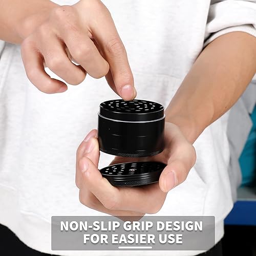 Miniatura 4 de Sumye Molinillo de especias de mano, aleación de zinc de 2,5 pulgadas, color negro