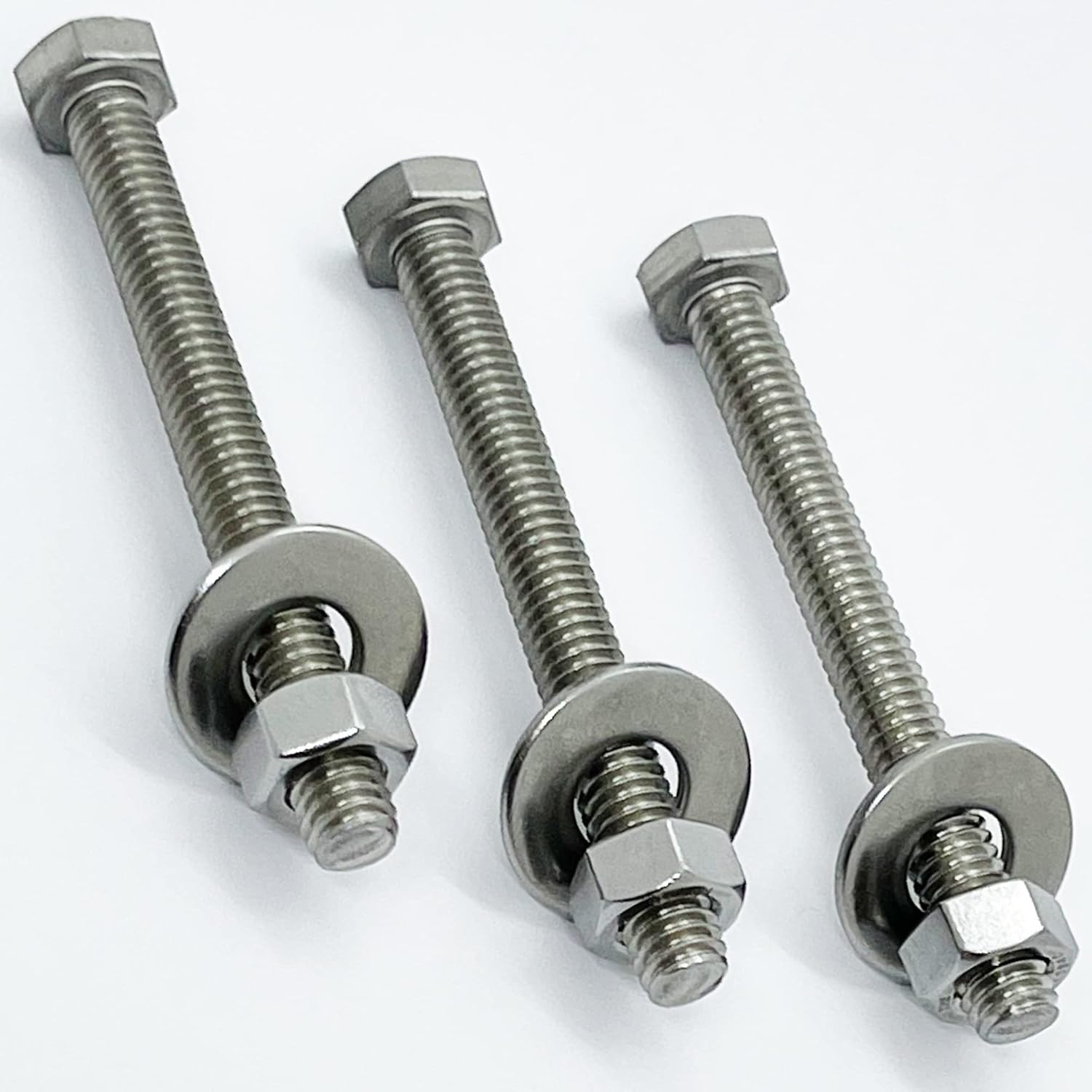 5/16"-18-4" - 304 Stainless Steel (18-8) - Hex Head Bolts - Machine Screws - Hardened Steel Bolts - Full Thread - Bolts+Nuts+Washers (25)