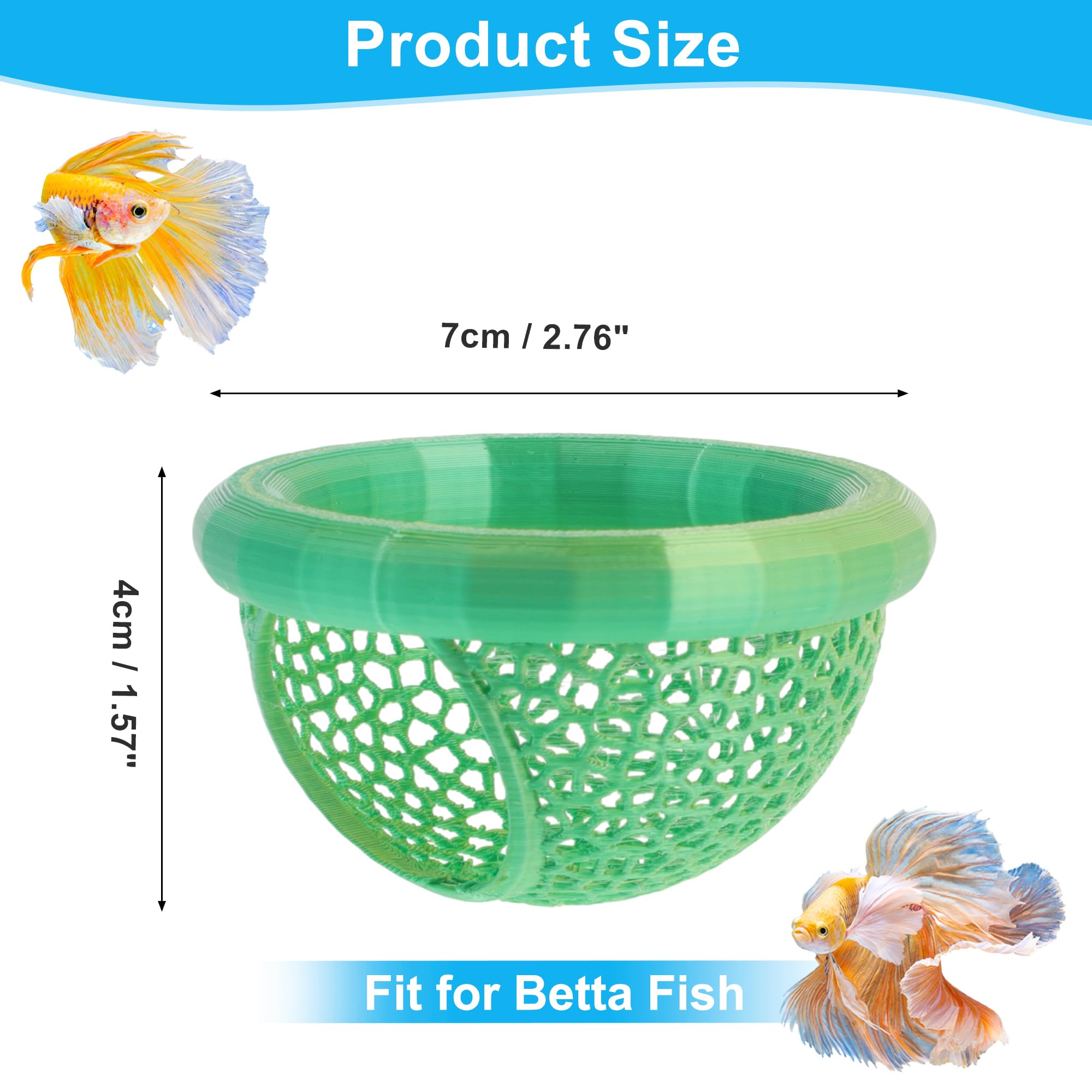 CAPASTEC Betta Hideout Cave, Aquarium Floating Betta Hideout, Multi-Functional Betta Fish Hammock, Green - Image 4
