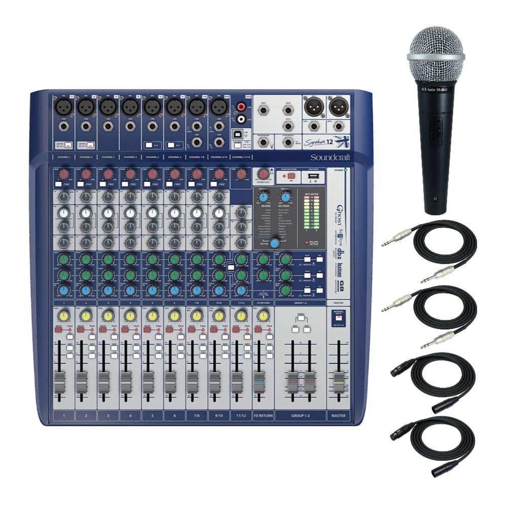Soundcraft Signature 12 Analog 12-Channel Mixer with Onboard Lexicon Effects Professional Recording 
