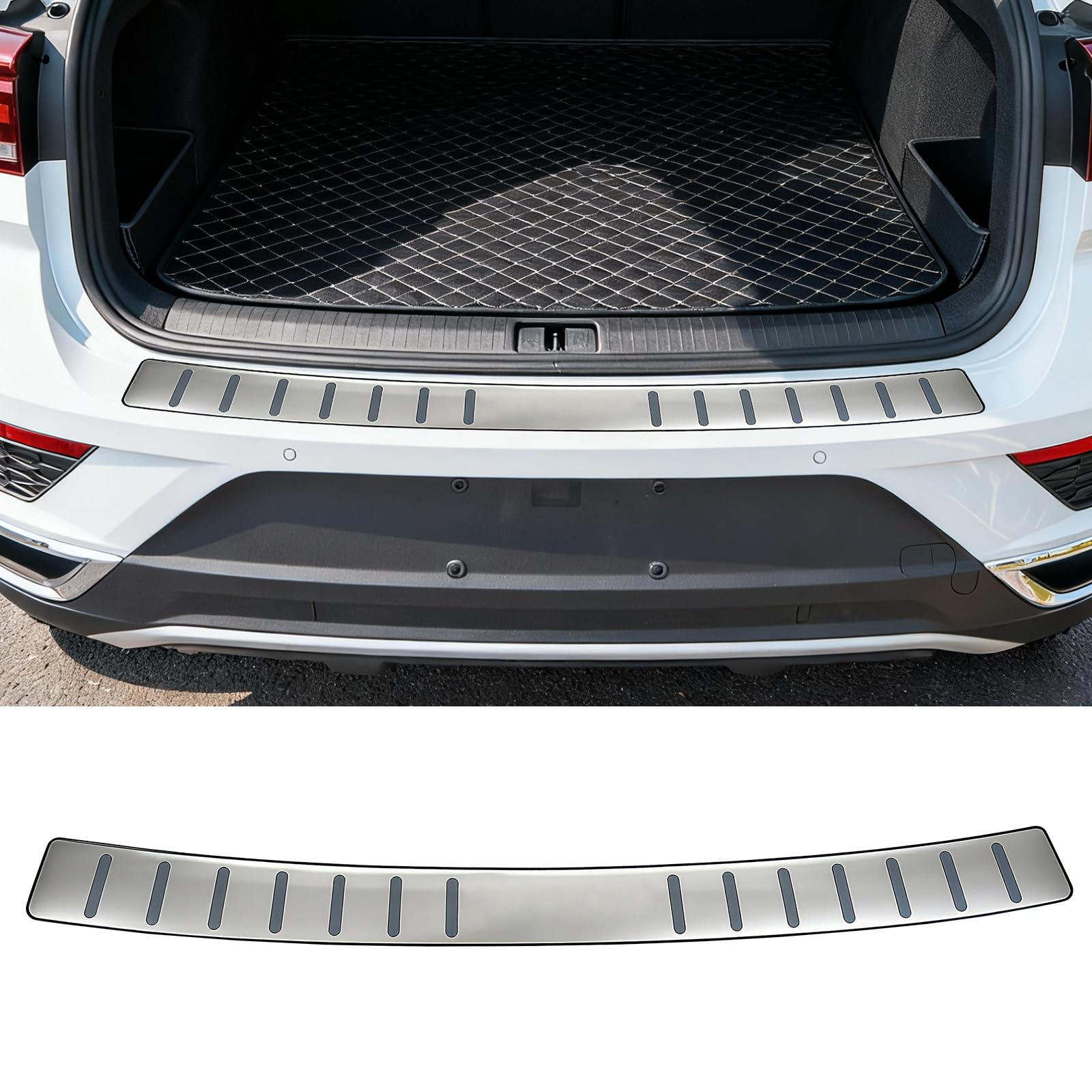 Protector de Borde de Carga Compatible con VW T-ROC 2017-2025 | Protector de Parachoques de Acero Inoxidable