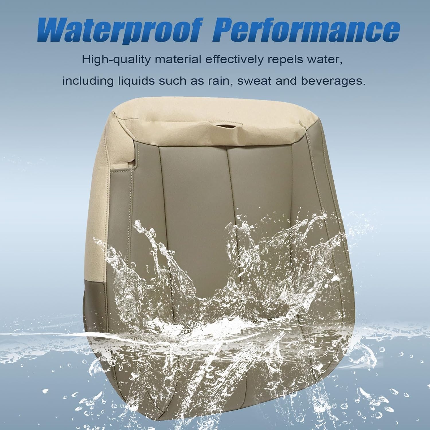 SecosAutoparts Front Driver Side Bottom Replacement Leather Seat Cover Tan Compatible with Jeep Grand Cherokee 1999 2000 2001 2002 2003 2004