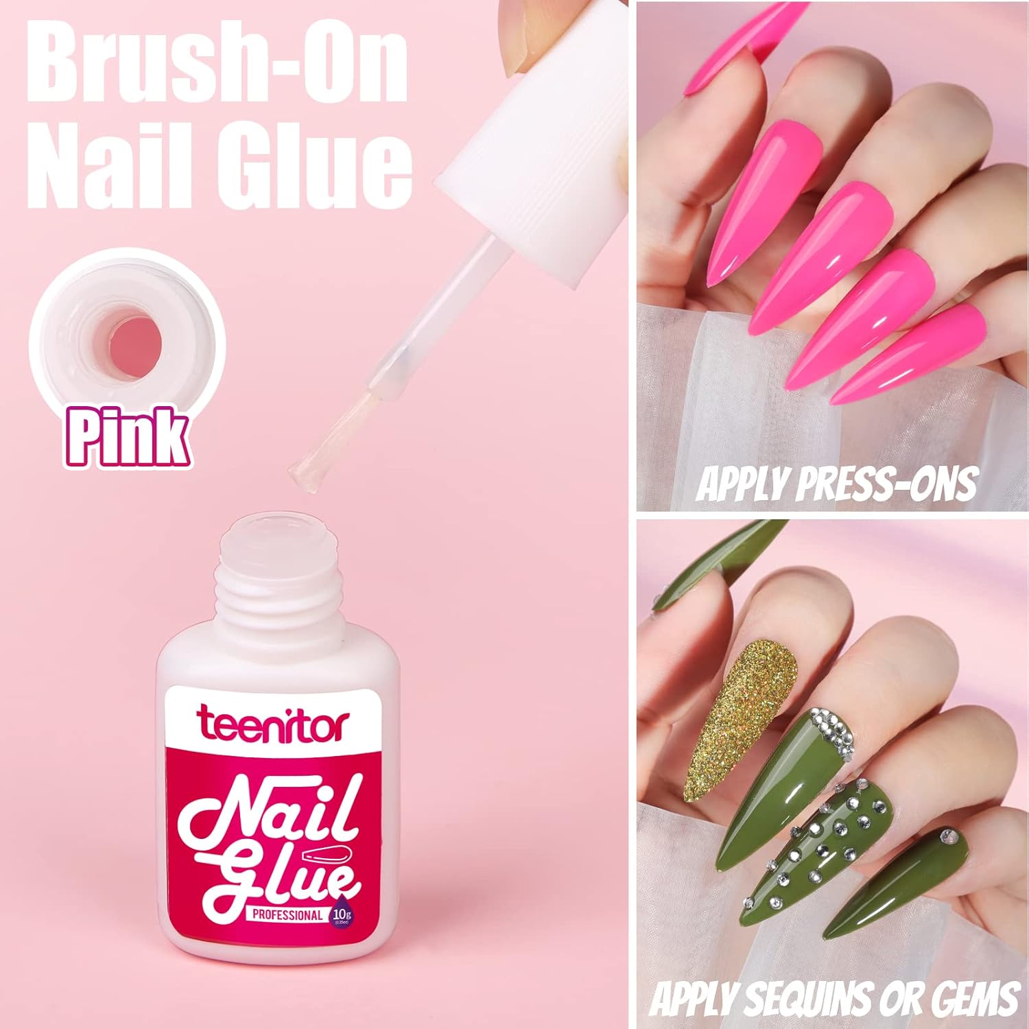 Teenitor Clear Stiletto Nail Tips Full Cover thumbnail 3