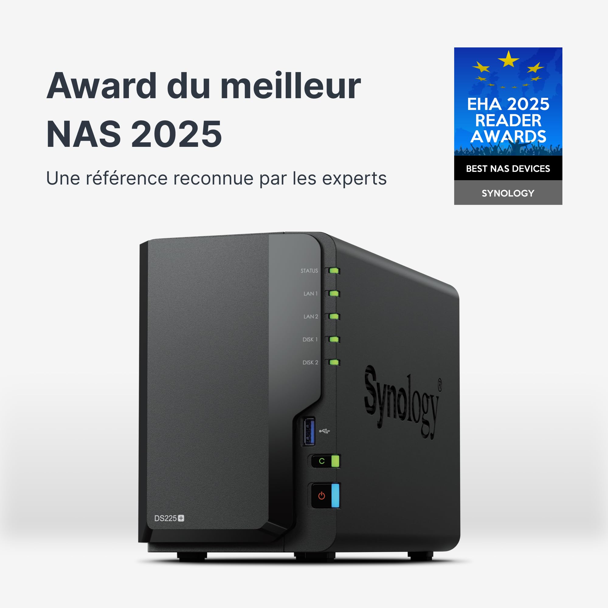 NAS DS225+ 2 Baies jusqu'à 40To sans Disque
