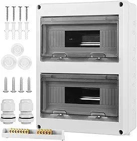 Caixa De Proteção De Distribuição À Prova D'Água, Caixa Elétrica De Disjuntor Em Plástico Abs Com Tampa Transparente Ip65, Para Disjuntor De Parede Interno E Externo (Ht-24 Vias)