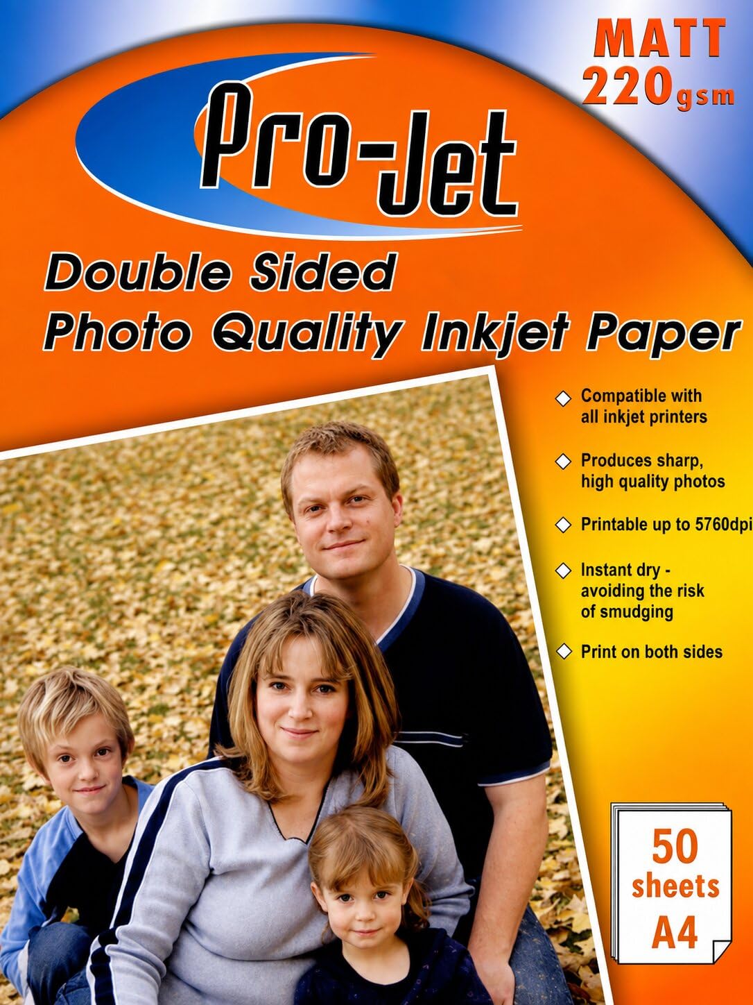 200 feuilles projet 220 g/m² A4 double face Matt papier photo
