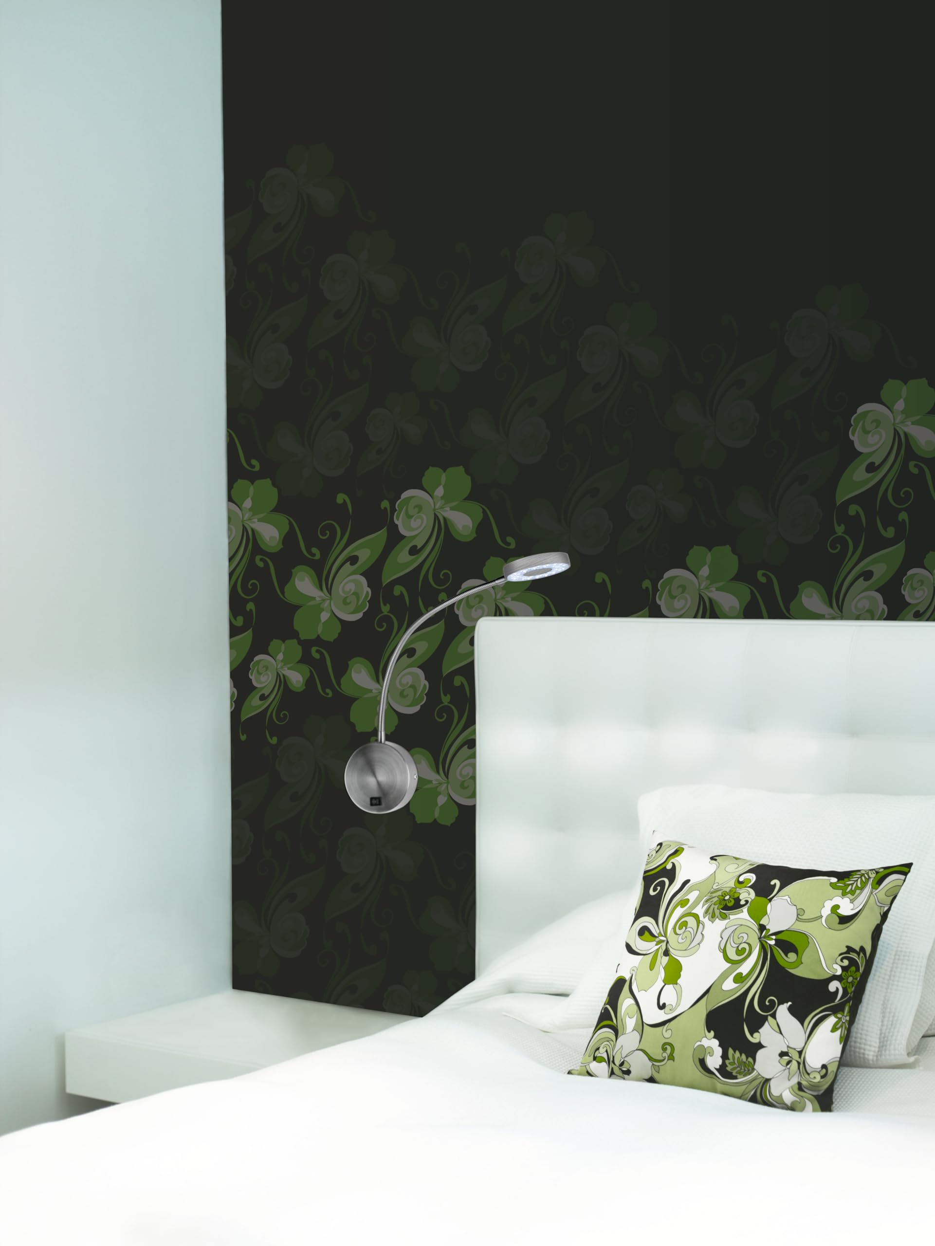 FORLIGHT Luce di Lettura Letto Led 3,3W 4000K Nickel Satinato 133Lm