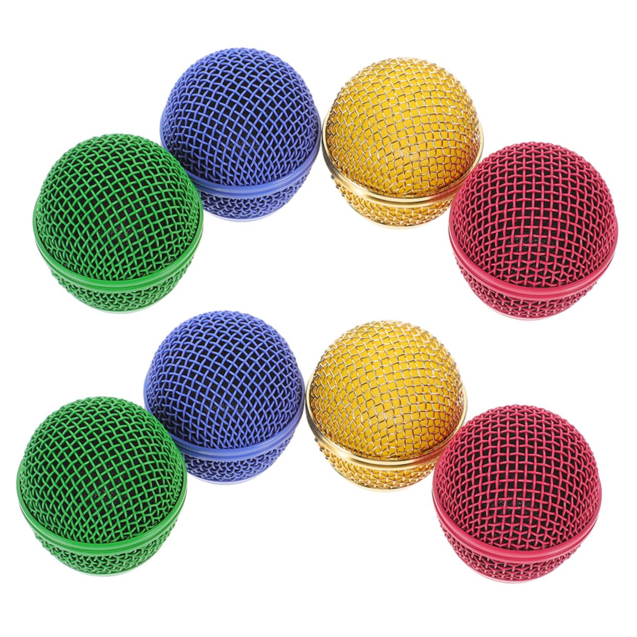 BESTonZON Rejillas Metálicas para Micrófono 8 Unidades de Malla para Cabeza de Micrófono Accesorios de Parabrisas en Colores Oro Rosa Verde y Azul Repuestos para Profesionales y Podcasting