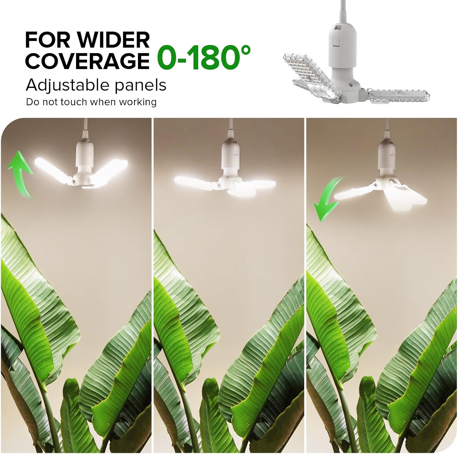 SANSI Grow Lights for Indoor Plants, 99 LEDs Plant Growing Lamp with Timer, 30W 2000LM 4000K Plant Light with Full Spectrum High PPFD, Height Adjustable Wings, 16.4FT Power Cord for Tall Large Plants