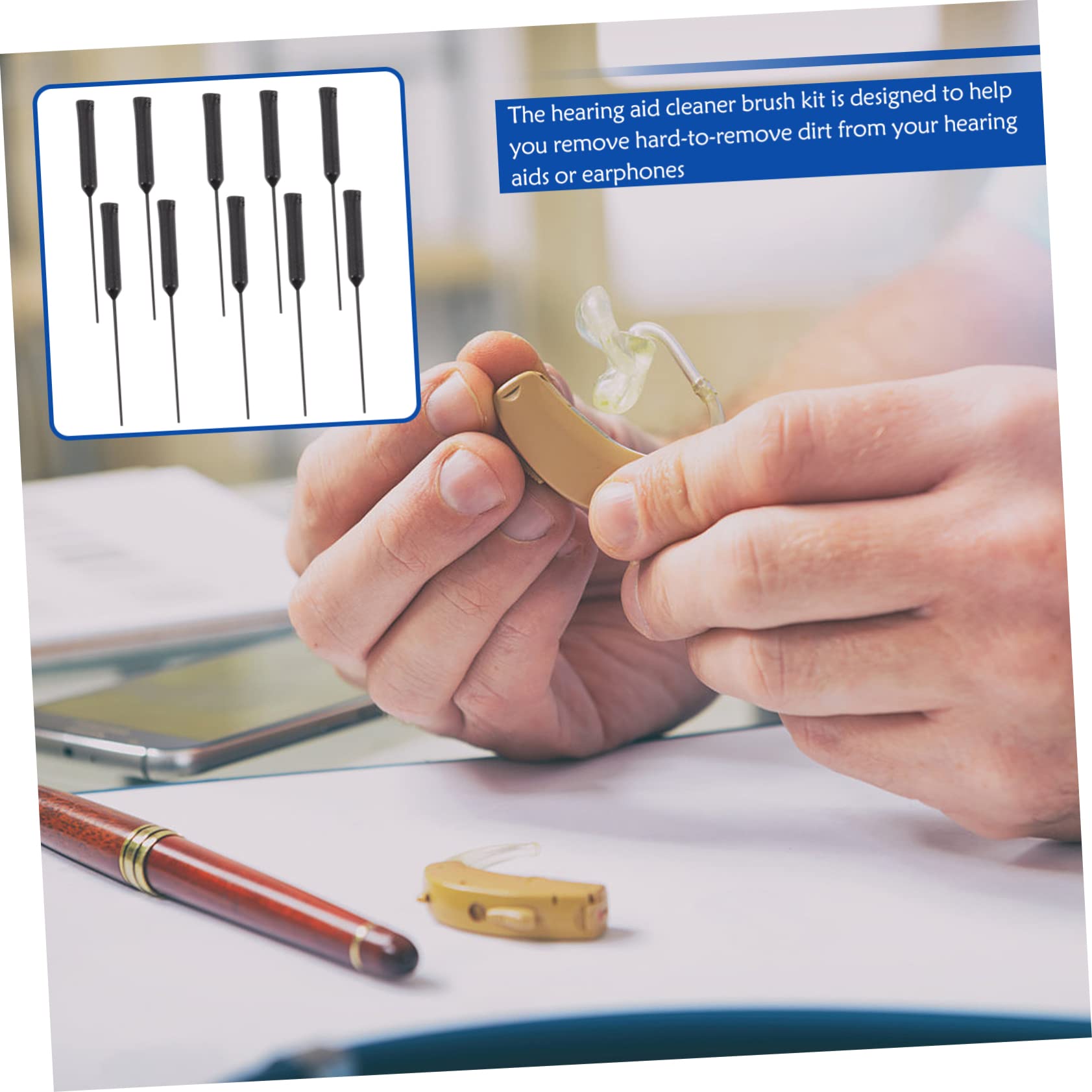 Healeved 40piezas Kit De Limpieza para y Amplificadores Auditivos Herramientas De Limpieza Multiusos Portátiles y Duraderos Material Premium para Mantener Componentes Limpios