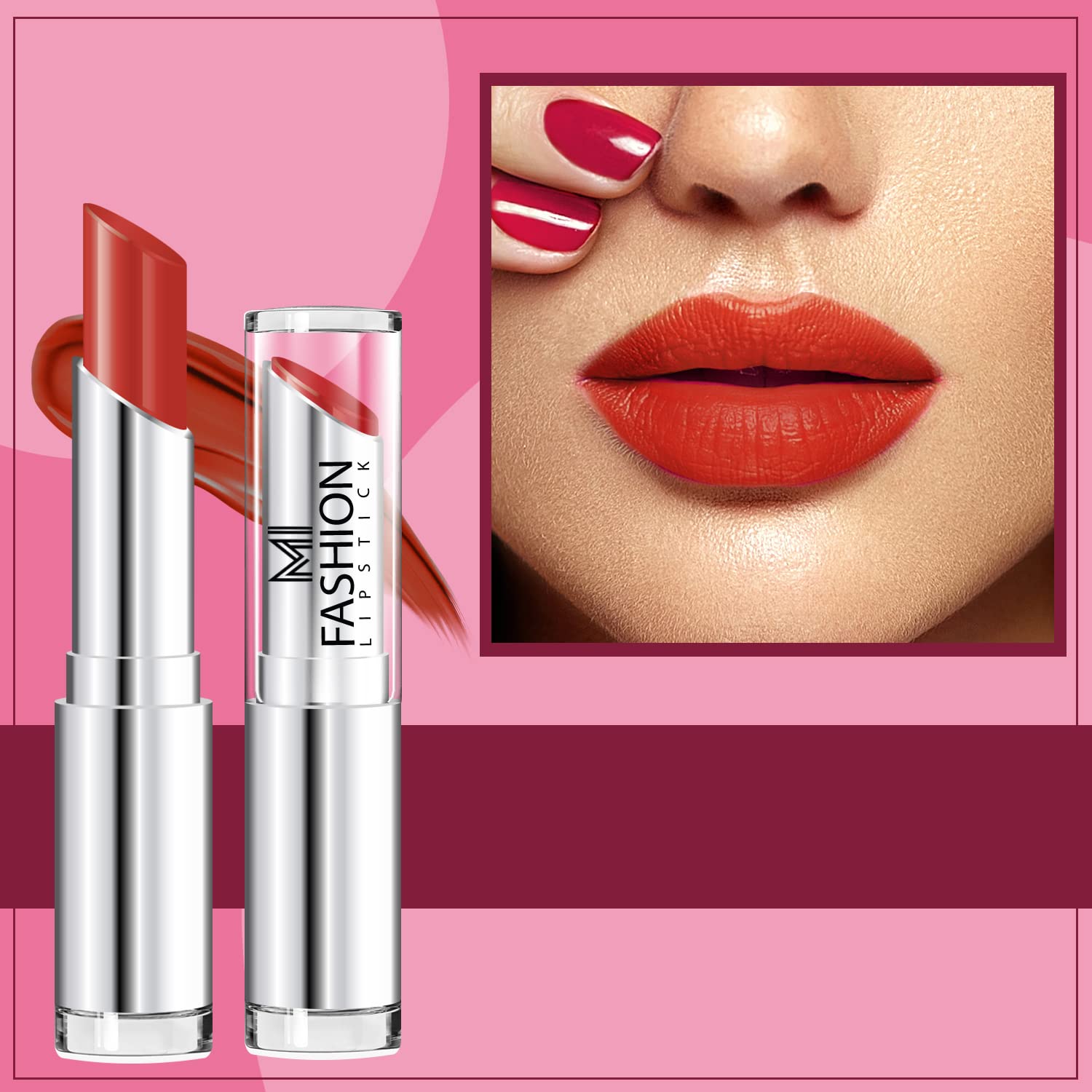 MI FASHION Soft Creme Matte Finish Lipstick Orange For Girls Trendy Intense Mate Colors Bold Perfection: For striking 3.5gm (Pack Of-1)