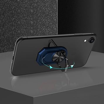 Tecno Phantom X2 Proと互換性がある ケース&リングホルダー - クリア+ブルーリング