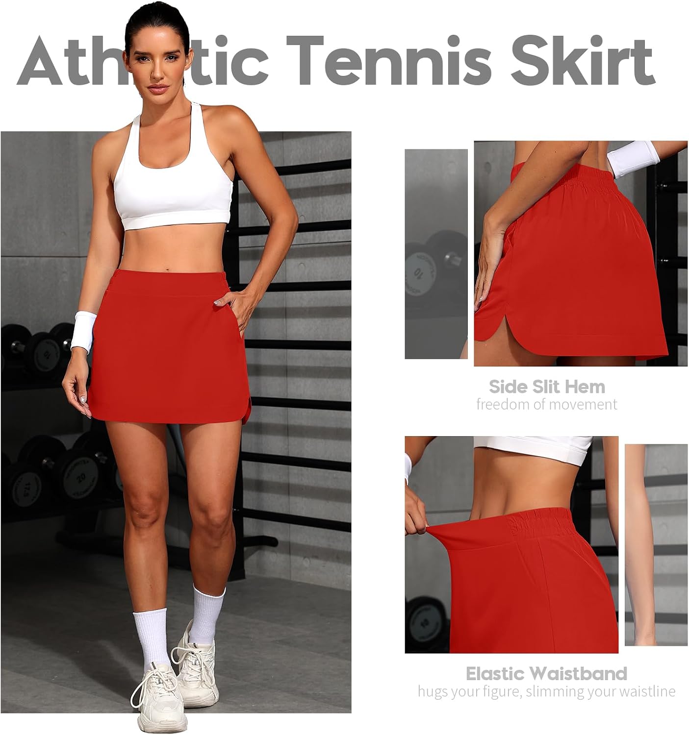JoyGirl Skorts for Women with Pockets Golf Skirt with Shorts High Waisted Tennis Skirt Mini A Line Athletic Skirts
