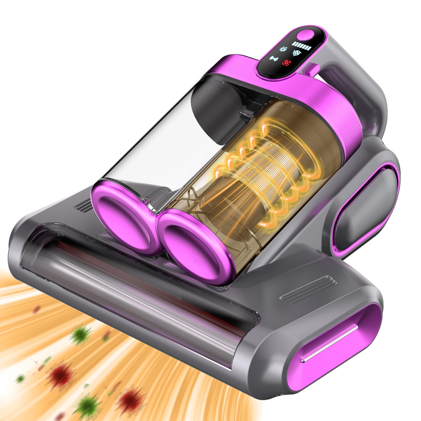 Mattress Vacuum Cleaner - 16Kpa Bed Vacuum with 253 7nm UV-C Light 140 F Heat Ultrasonic Tech Hepa
