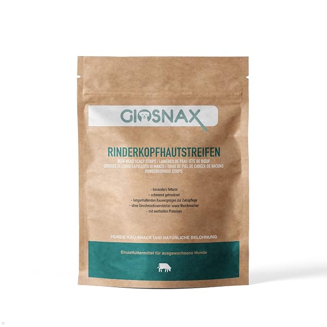 Foto 5 de 8 de GIOSNAX - Tiras de Piel de Cabeza de Vacuno, para el Cuidado Dental, golosina, Snack, 100% Vacuno…