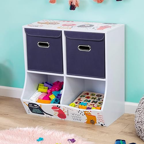 Miniatura 5 de Organizadores de armario de tela con tapas, cesta organizadora de almacenamiento plegable con asas, cajas de almacenamiento para almacenamiento de