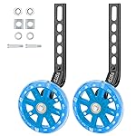 FORTOP Bike Training Wheels, Pair of Heavy Duty Rear with Stabilizers Mounted Kit for Kids Boy Girls Bikes of Single Speed Bicycle with 12 14 16 18 20 Inch (Blue01, 12IN-20IN)