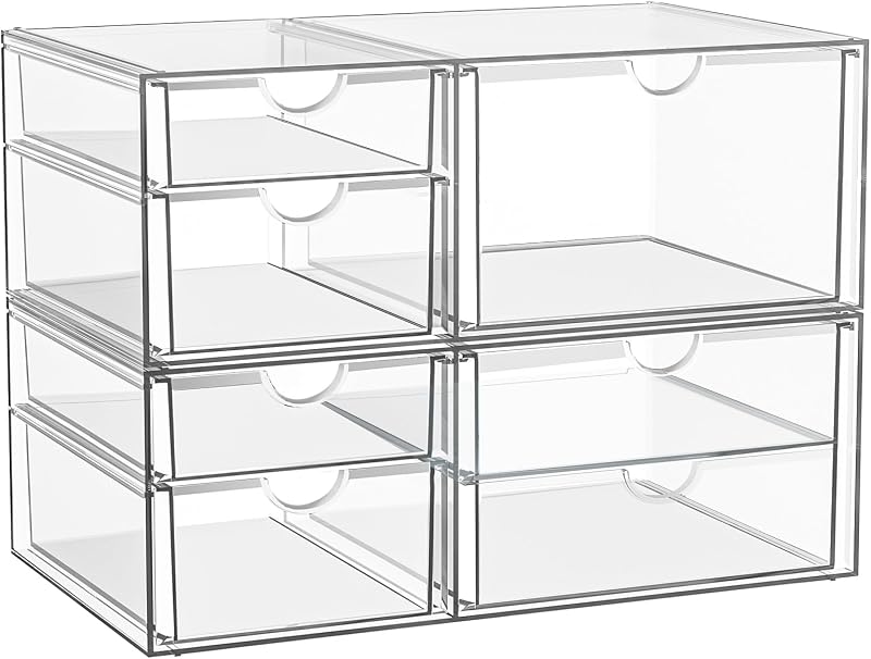 Organizador de Maquiagem em Acrílico Transparente com 7 Gavetas