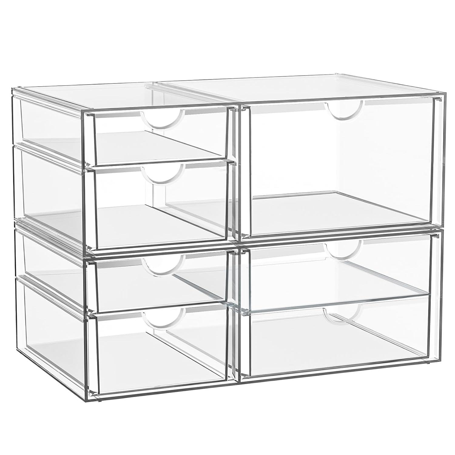 Clear Stackable Storage Drawers,Acrylic Makeup Organizer
