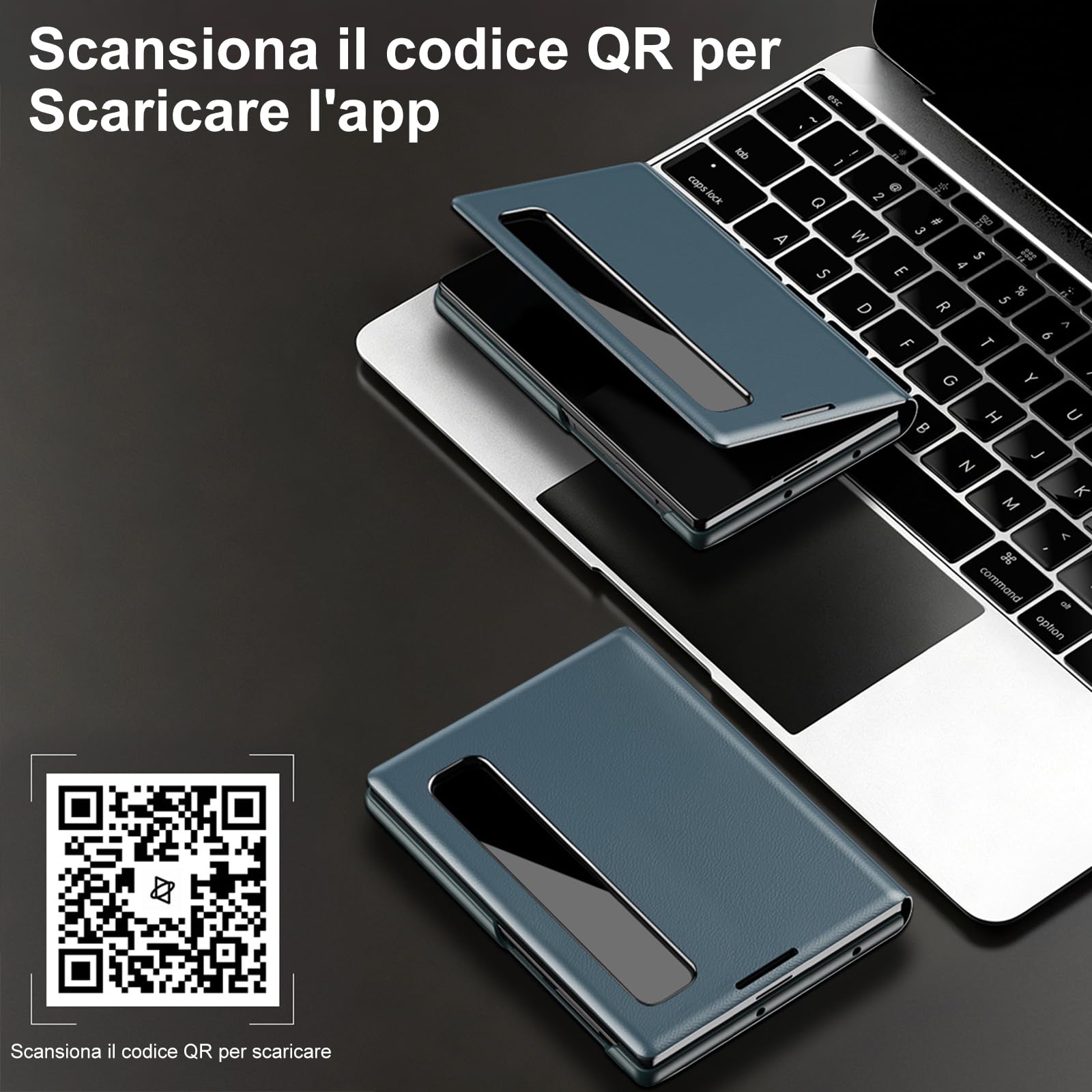 Cover per Samsung Galaxy Z Fold 8, Custodia a Libro con Finestra Smart
