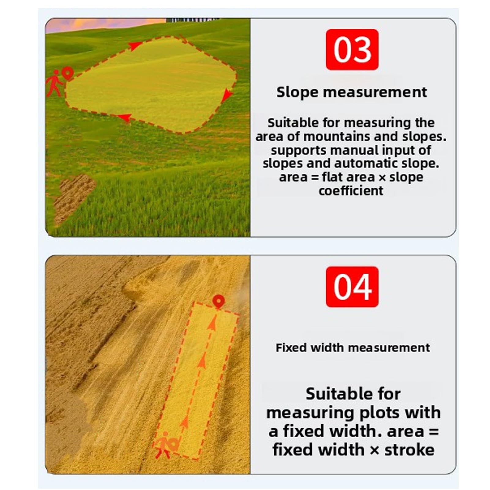 Luqeeg Instrumento de Medición de Tierra GPS de Mano, Pantalla a Color HD de 2,4 Pulgadas Medidor de Topografía de Distancia de área de Tierras de Cultivo con Capacidad de 900