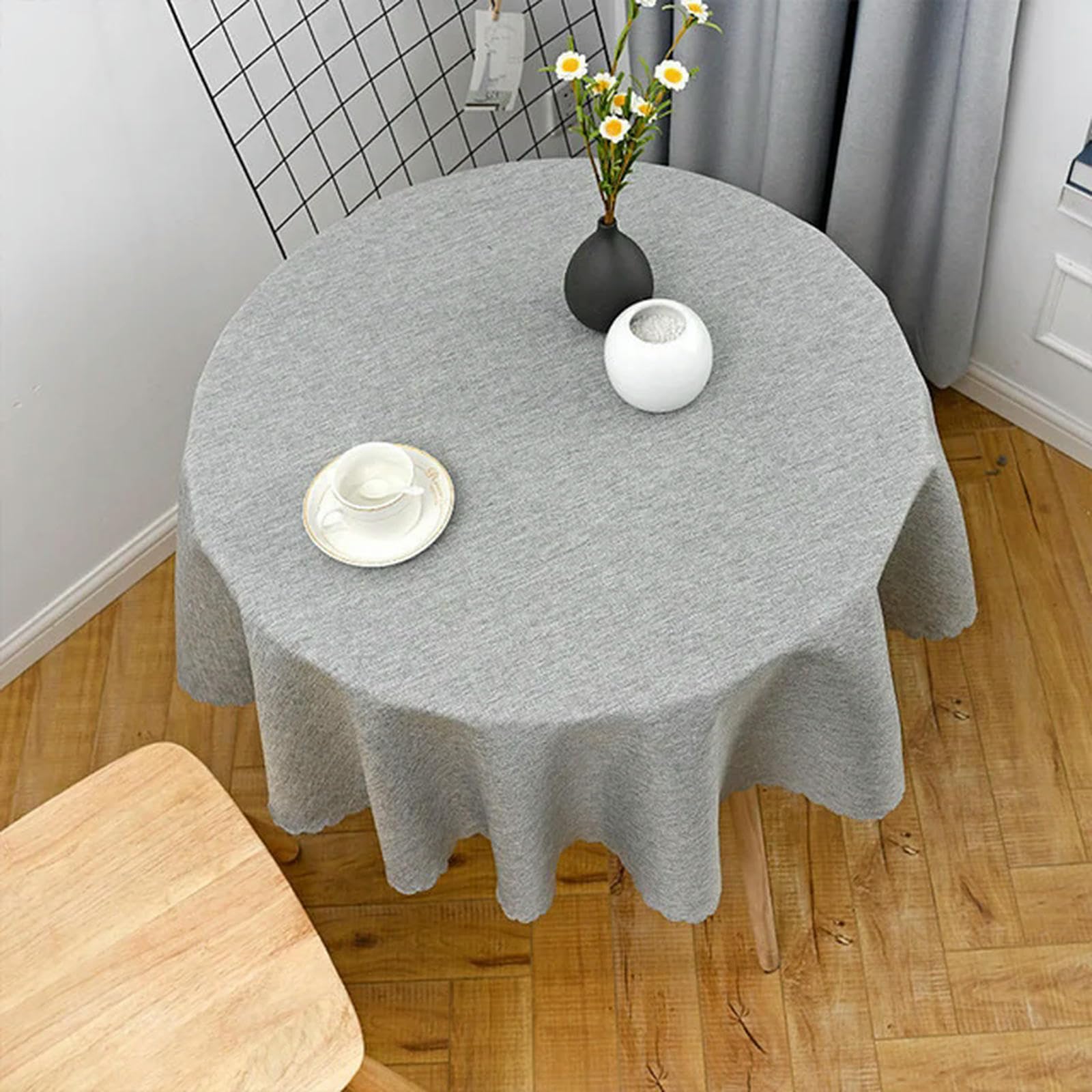 Nappe de Table Ronde en Lin et coton de qualité supérieure pour grand banquet