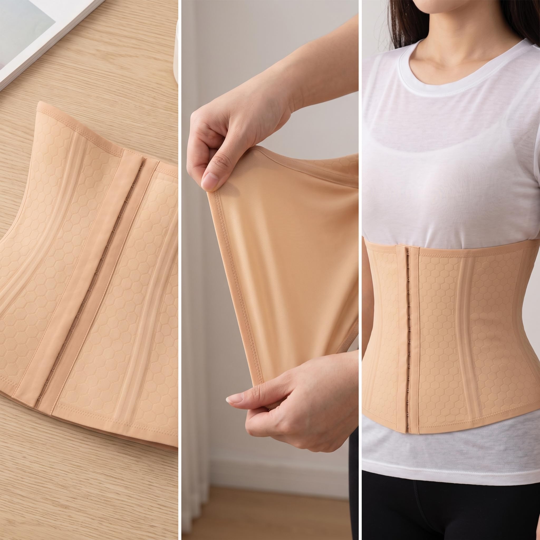 Contenitiva Guaina nte Sottile per Post Parto, Corsetto con Usura a Fibbia