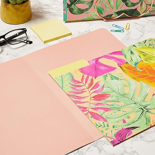 Miniatura 2 de Carpetas decorativas tropicales con pestañas de corte de 13, tamaño carta (paquete de 12)