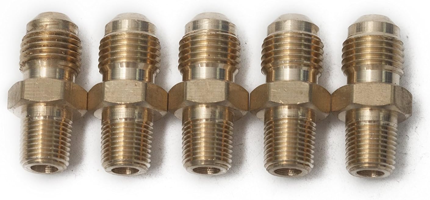 LTWFITTING Brass Flare 5/16" OD x 1/8" Male NPT Connector Tube Fitting(pack of 5)