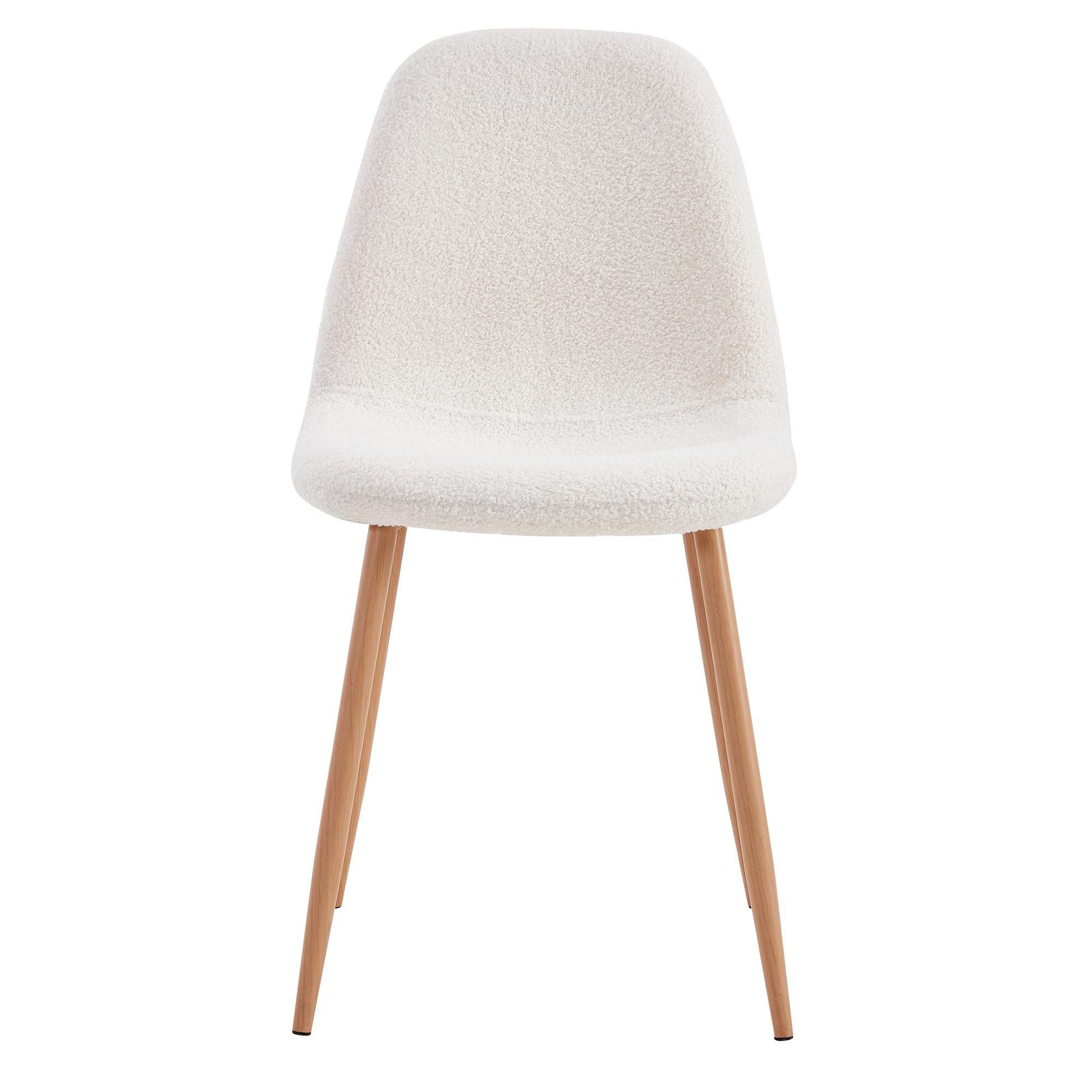 HOME DECO FACTORY Lot de 4 Chaises Bouclette Freya Salle à Manger Blanc