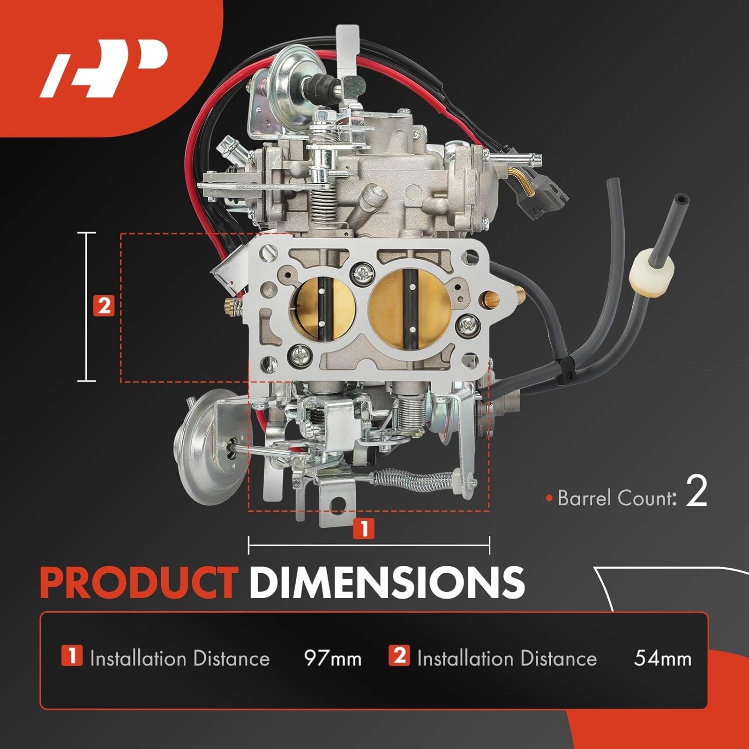 A-Premium 2 Barrel Carburetor Compatible with 22R Engine Toyota Pick up 1987-1990 2.4L, Replace# 21100-35463, 21100-35570, Electric Choke with Square Plug