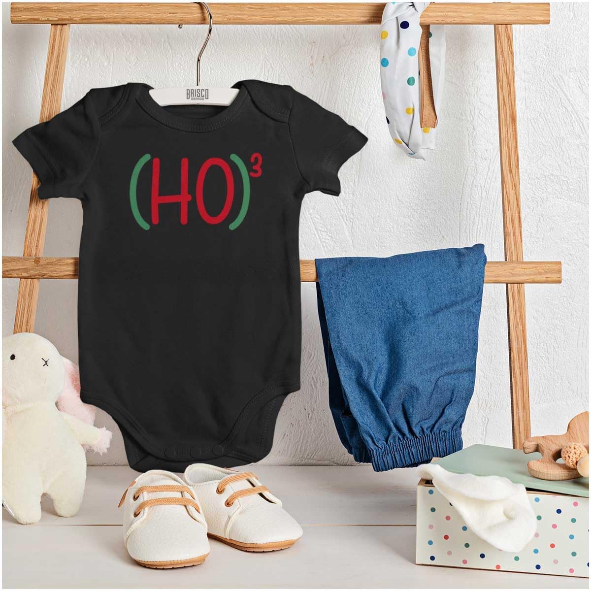 Brisco Brands Christmas Hohoho Cubed Mathematical Baby Romper Boys or Girls
