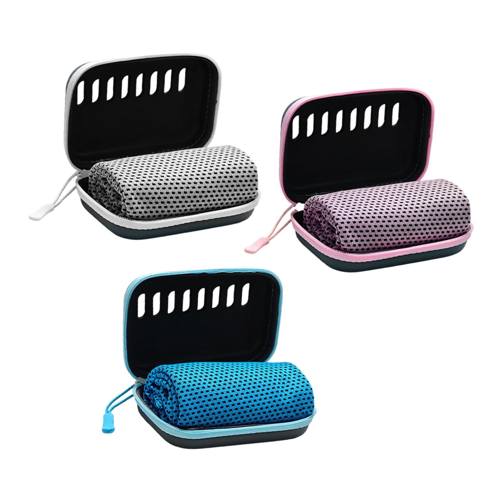 3Pcs Gym Ice Towels with Case Sports Cooling Towels for Travel Exercise Gray Pink Blue-Sporting Goods-Fitness Running & Yoga-Fitness Equipment & Gear-Gym Towels-image-4