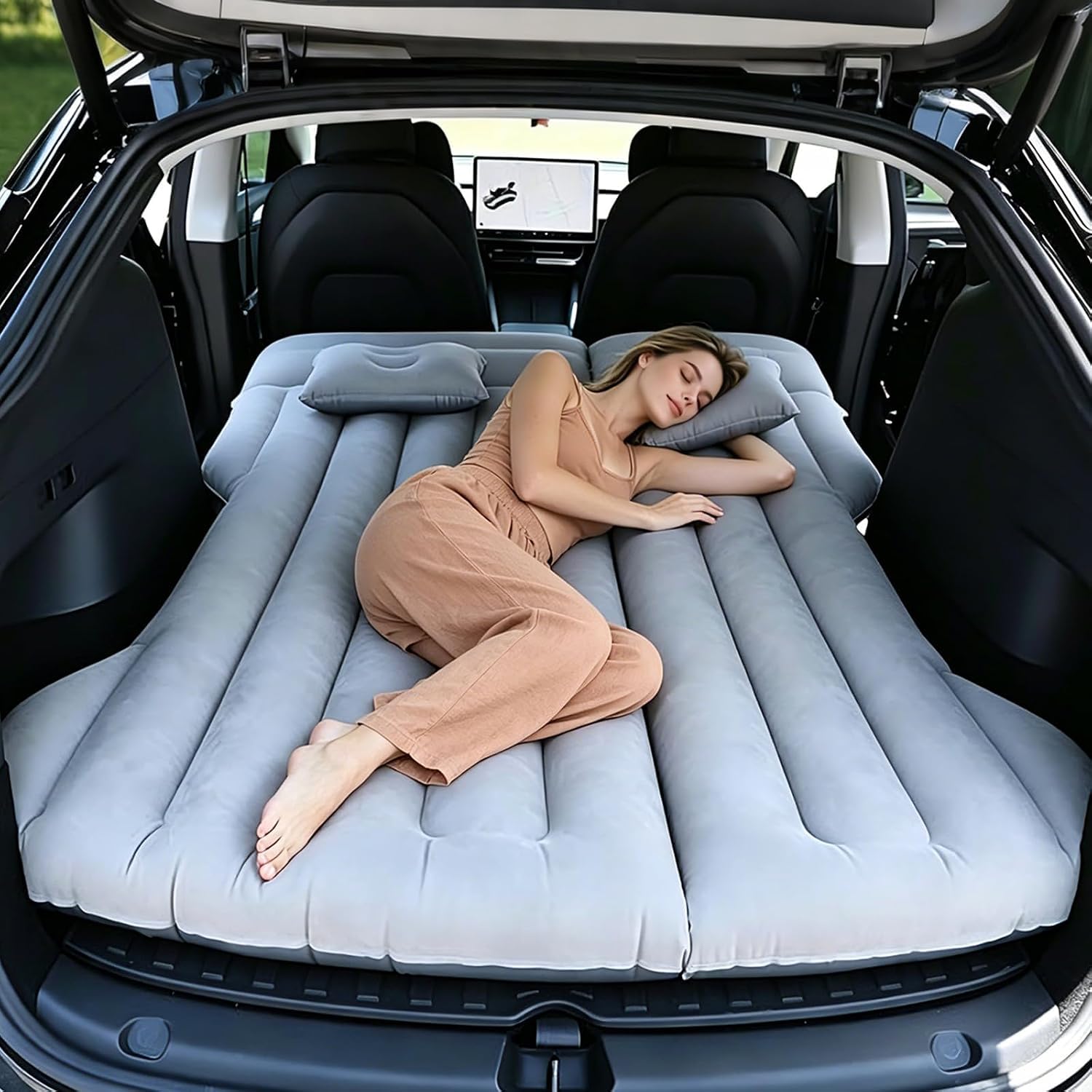 Car Air Mattress - Inflatable Camping Bed for Tesla Model Y Backseat Trunk