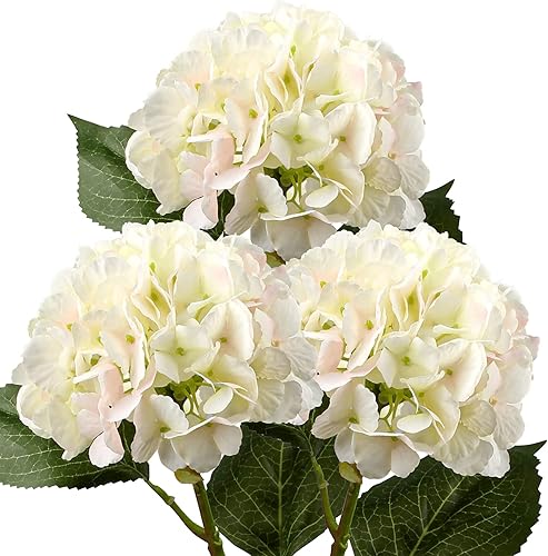 DILATATA Hortensias artificiales de 21 pulgadas, tallos largos de seda, flores de hortensias de seda para centros de mesa del hogar, arreglos de