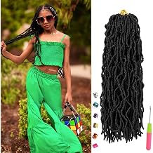 Faux Locs Crochet Hair 24 Inch 4 Packs New Soft Locs Crochet Hair For Black Women Pre-looped Long Goddess Locs Crochet Braids Curly Wavy Braiding Hair Extension